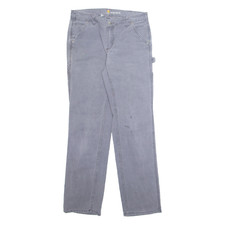 CARHARTT Carpenter Workwear Mens Trousers Grey Regular Straight W32 L31