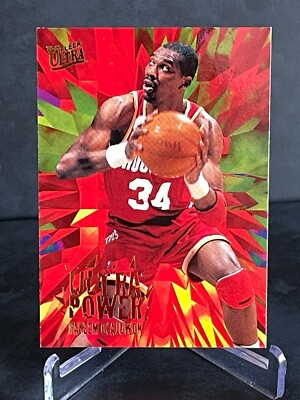 1995-96 Hakeem Olajuwon Fleer Ultra Ultra Power 90 s Insert Card Rockets