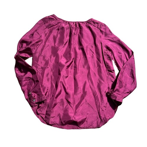 Sundance 100% Silk Sz S Purple Gold Damask Blouse Boho Romantic Royalcore New - Picture 5 of 17