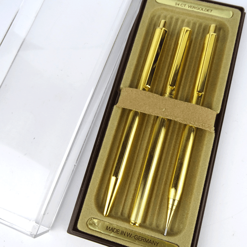 24ct vergoldet Schreibset Kugelschreiber Bleistift Selectip, Made in W.Germany - Bild 4 von 7