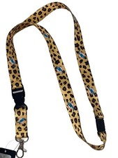 Miami Dolphins Leopard Print Badge Holder Lanyard Keychain