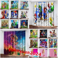 Kids Super Mario 3D Curtains Thick Blackout Curtain Thermal Ring Top Eyelet Gift