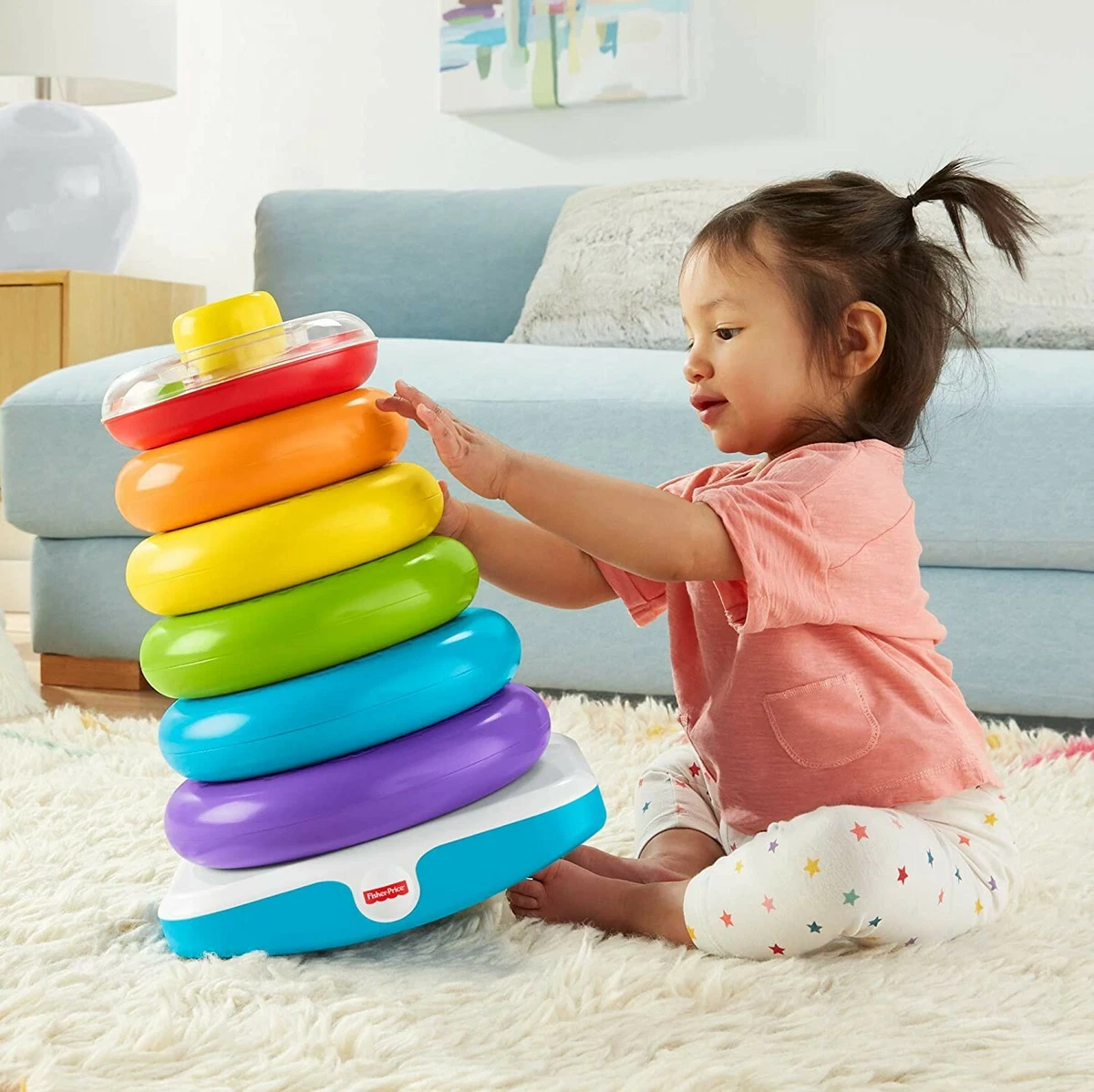 Fisher Price JUMBO GIANT Rock A Stack Colorful Ring Stacker 12M