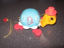 VINTAGE 1962 Fisher-Price Pull Toy Turtle #773: Made in USA Wood Toy ORIGINAL