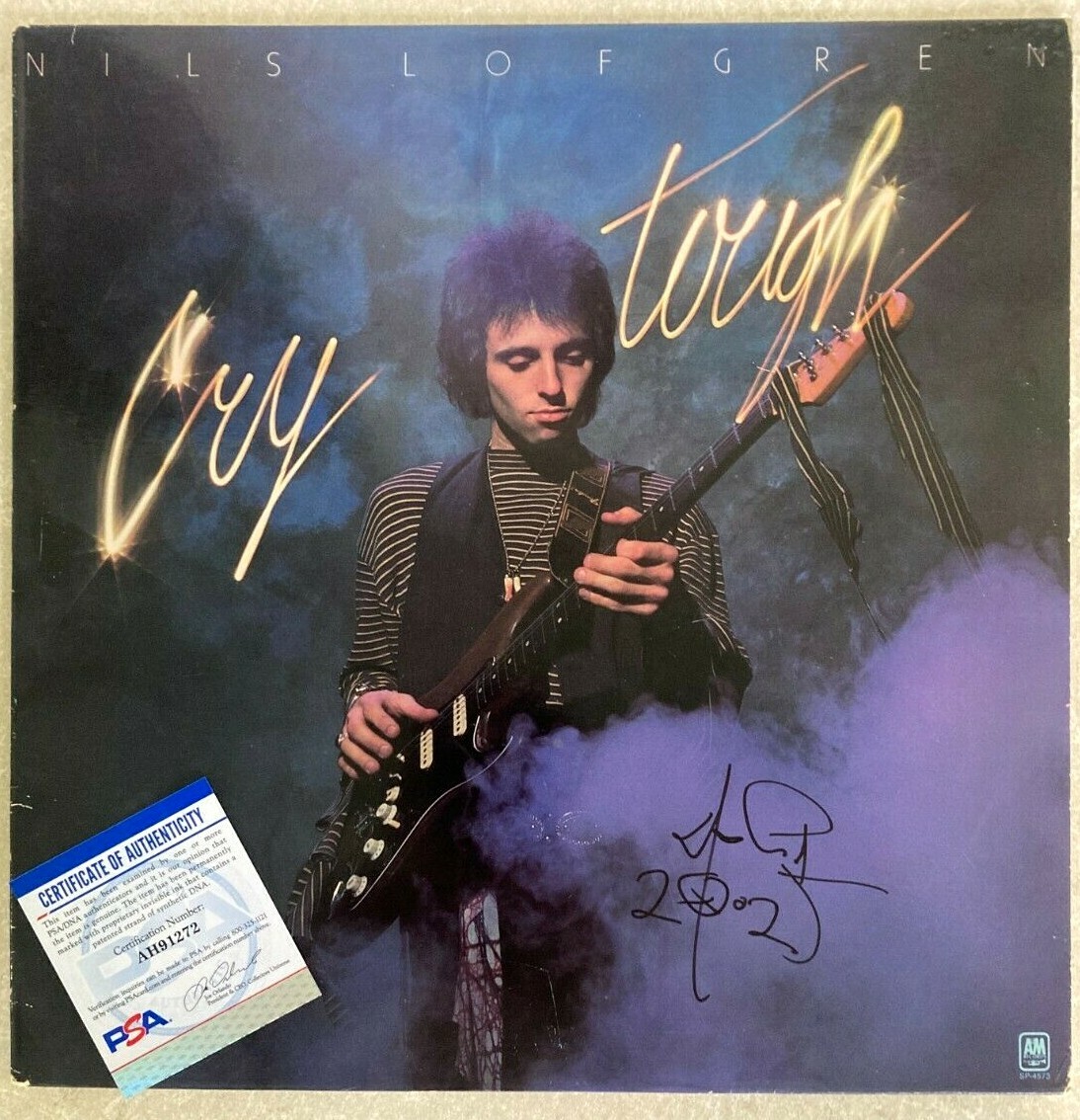 NILS LOFGREN Signed Autographed CRY TOUGH LP ALBUM Bruce Springsteen PSA DNA