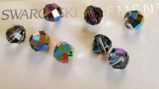 Vintage Swarovski 5004 8mm Geometric beads, Vitrail Medium 12pcs 
