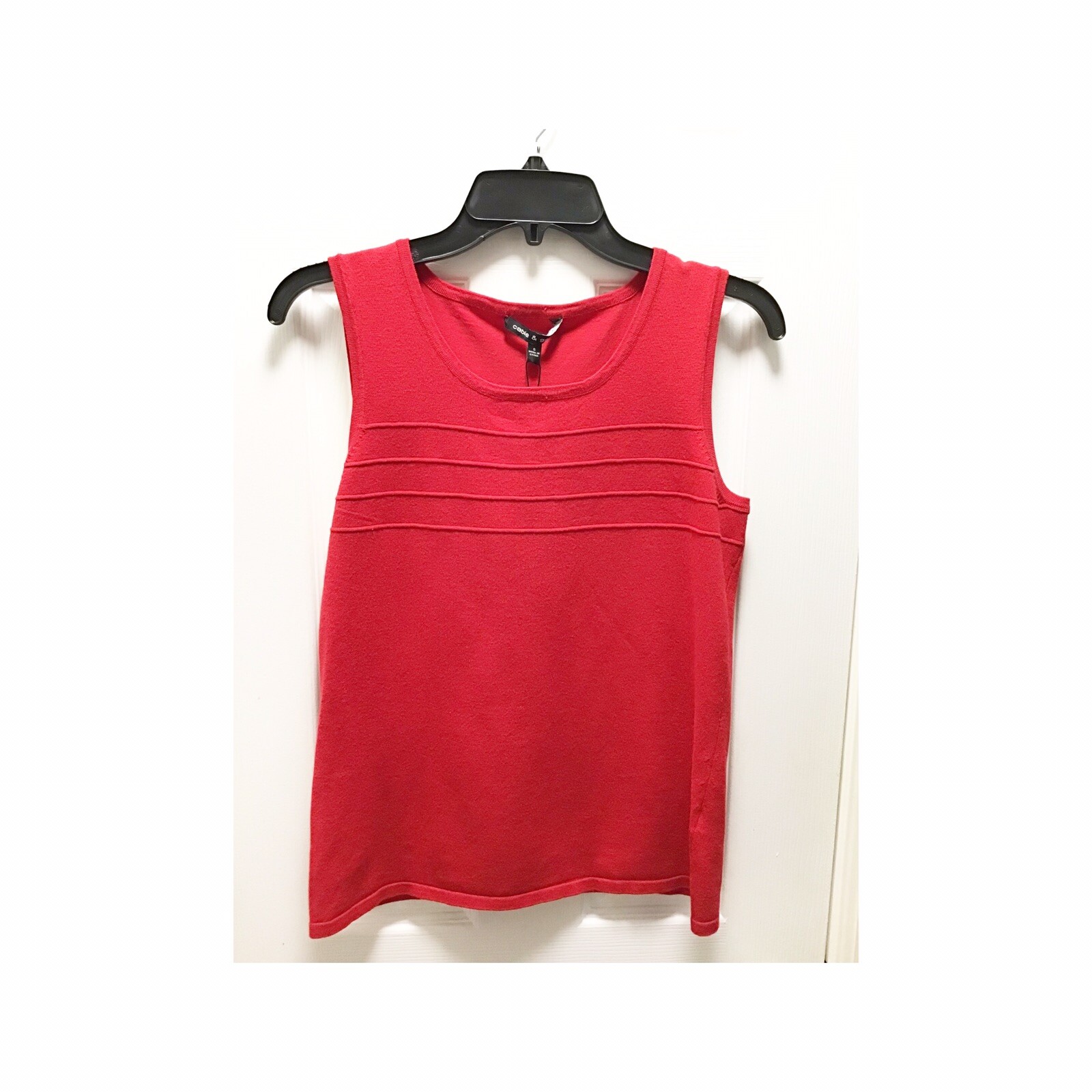 red sleeveless shell