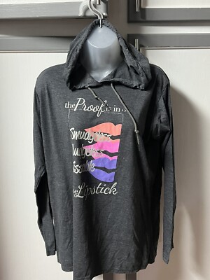 XL Ladies Gray Lipstick LipSense Hoodie Senegence s Avon Marykay Lips Kisses