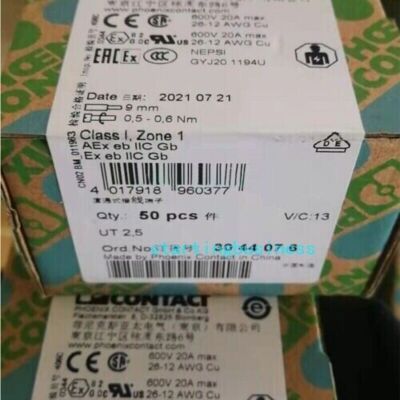 1X 50 PCS/Box 3044076 For New Phoenix Contact UT2.5 Terminal Blocks