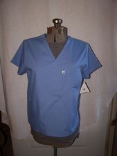 Cherokee Studio Scrub Top Ciel Blue V-Neck Chest Pocket 3800 Mens Small NWT