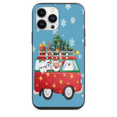 Santa In Christmas Bus with Presents Design Phone Case for iPhone X XS  XR SE