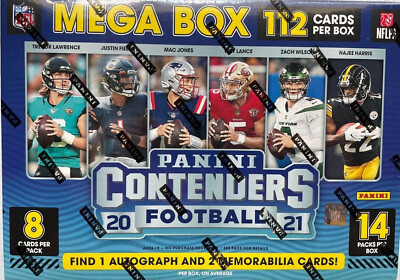 2021 Nfl Contenders Football Mega Box 112 Cards Per Box Find Autos New Panini