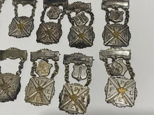 11 Vtg Knights Of Pythias Fraternal Badge / Pins Pettibone FPLE Swords Fire Moon
