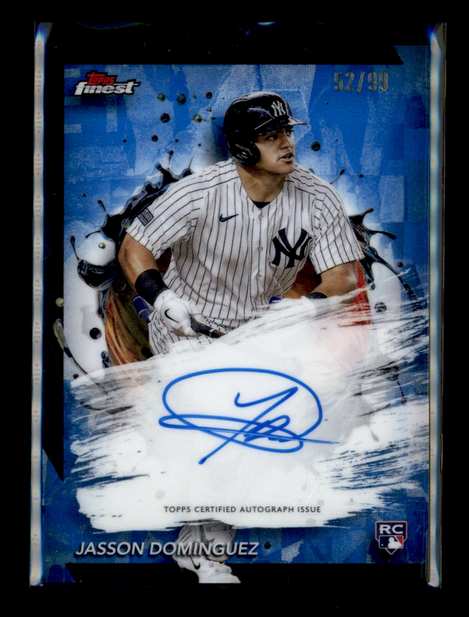 2024 Topps Finest Auto Jasson Dominguez FAJDO Blue Refractor 52/99 NY Yankees RC