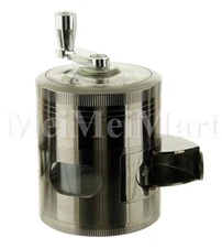 Window open Grinder 2.3" 4 Piece Metal Tobacco Herb Spice Crusher W/ Hand Crank 