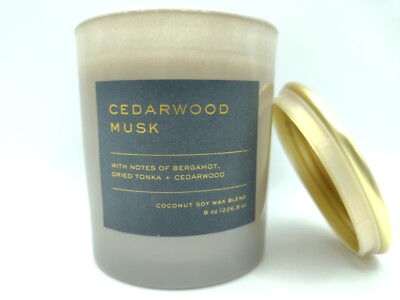 Cedarwood & Musk Candle, Strong Scent, 8oz
