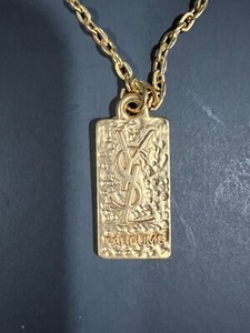 Authentic Mint Vintage YSL Yves St Laurent Women's BRACELET Gold Plated RECTANGULAR CHARM