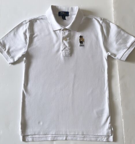 Boys Ralph Lauren Polo Shirt Age 8 Yrs White, Polo Teddy Logo - Bild 1 von 2