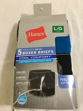 NWT Hanes Boys Boxer Briefs Underwear 5 pairs/pack Blue Gray Green Black Mesh