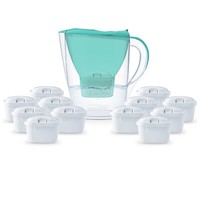 Water Filter Fridge Jug Harmony 2.6L Green + 12 Months Cartridge Aqualogis Pure+