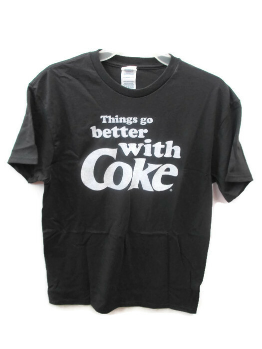 Coca-Cola Black Tee T-shirt Size Small Things Go Better with Coke