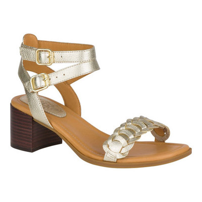 Sperry Top Sider Women's Gold Cup Vivian Mora Platinum Heeled Sandal 10 M