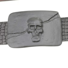 Belt buckle skull for 4 cm removable belt black gift idea unisex