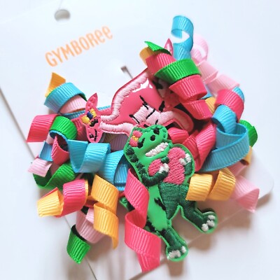 Gymboree Dino Mite Dinosaur Curlies Curly Barrette Set NWT 2022