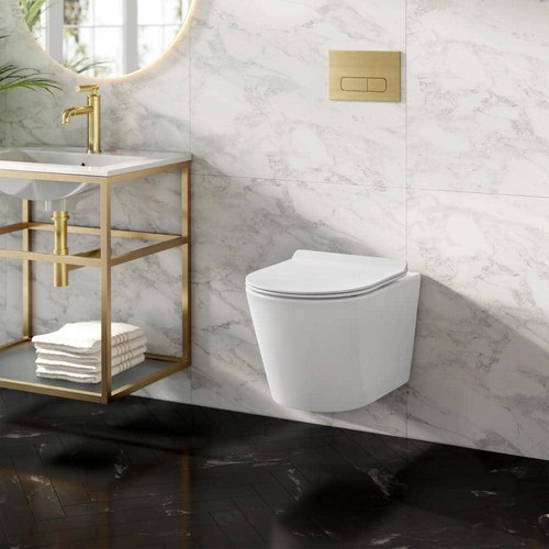 Ciotola WC svizzera Madison appesa a parete ceramica ciotola WC rotonda solo bianco lucido