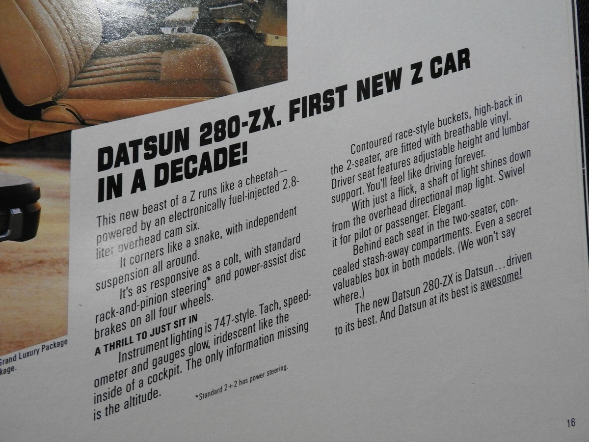 1979 DATSUN MODEL 210 310 510 200SX 810 280-ZX 620 PICKUP SALES