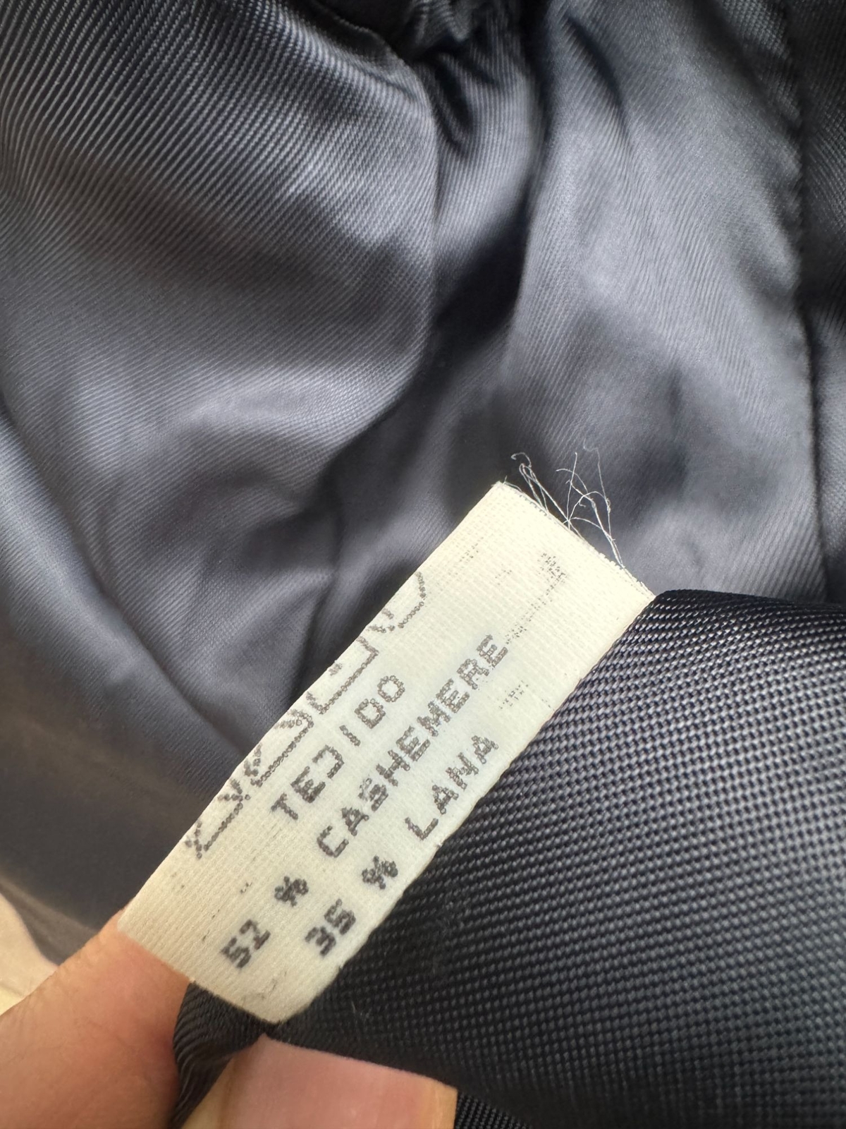 Cappotto Yves Saint Laurent lana cashmere blu scuro taglia 52 L