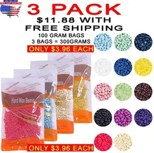 3 Packs of Hard Wax Beans Brazilian Waxing Beans Beads Hair Removal