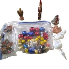 Christmas Ornament Lot Miniatures Baubles Bells Assortment CH28