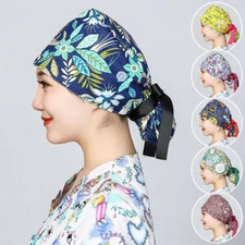 Long Hair Surgical Scrub Cap Doctor Nurse Bouffant Hat Dental Clinic Head Cover