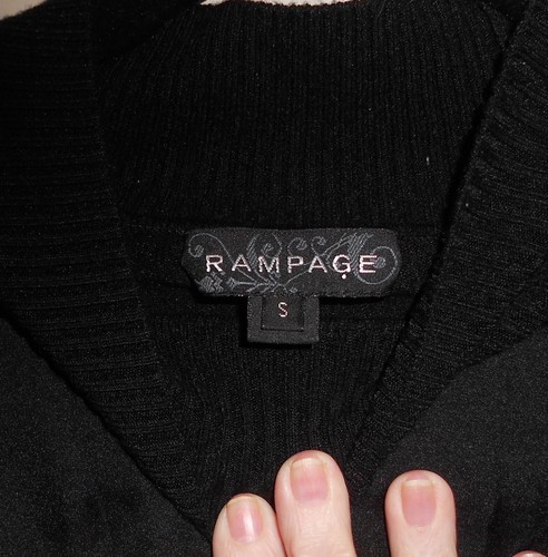 RAMPAGE. Jersey de punto negro manga corta transparente. Talla S - Imagen 3 de 4