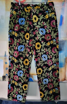 Stussy Floral Jacquard Velvet Big 'Ol Jeans Mens 30(32)X29 Stussy Floral Jacquard Velvet Big 'Ol Jeans Mens 30(32)X29
