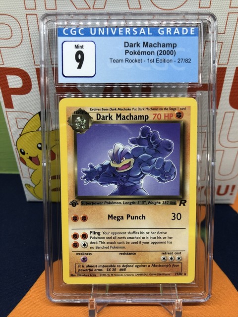 Dark Machamp 1st Edition Team Rocket 27/82 CGC MINT 9 Pokemon | eBay