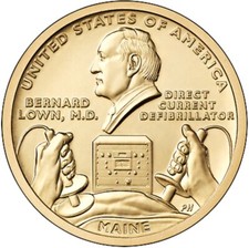 2024-P American Innovation Dollar. Maine. Bernard Lown. UNC BU
