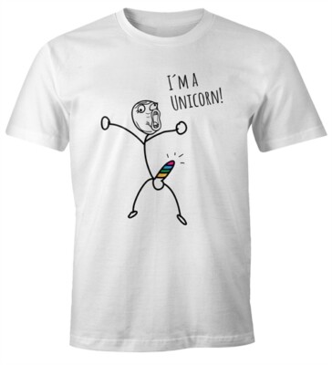 Herren T-Shirt Fun-Shirt mit Spruch I`'m a unicorn Motiv lustiges