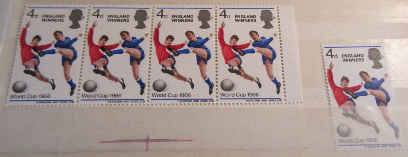 1966 ENGLAND WINNERS WORLD CUP 1966 4d 11x STAMPS INCLUDES SOME ERRORS