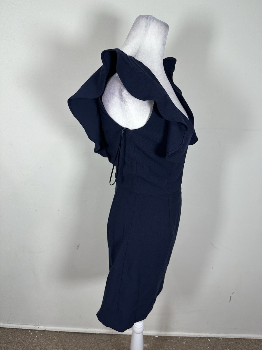 french connection blue ruffle dress French Connection Cameron Dress
