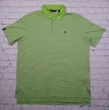 Ralph Lauren Shirt Mens XL Green Striped Polo Golf Athens Country Club