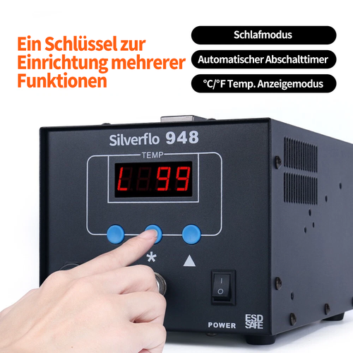 Digitale Entlötstation Lötstation 90W regelbar mit Entlötpistole für Platinen - Bild 6 von 7
