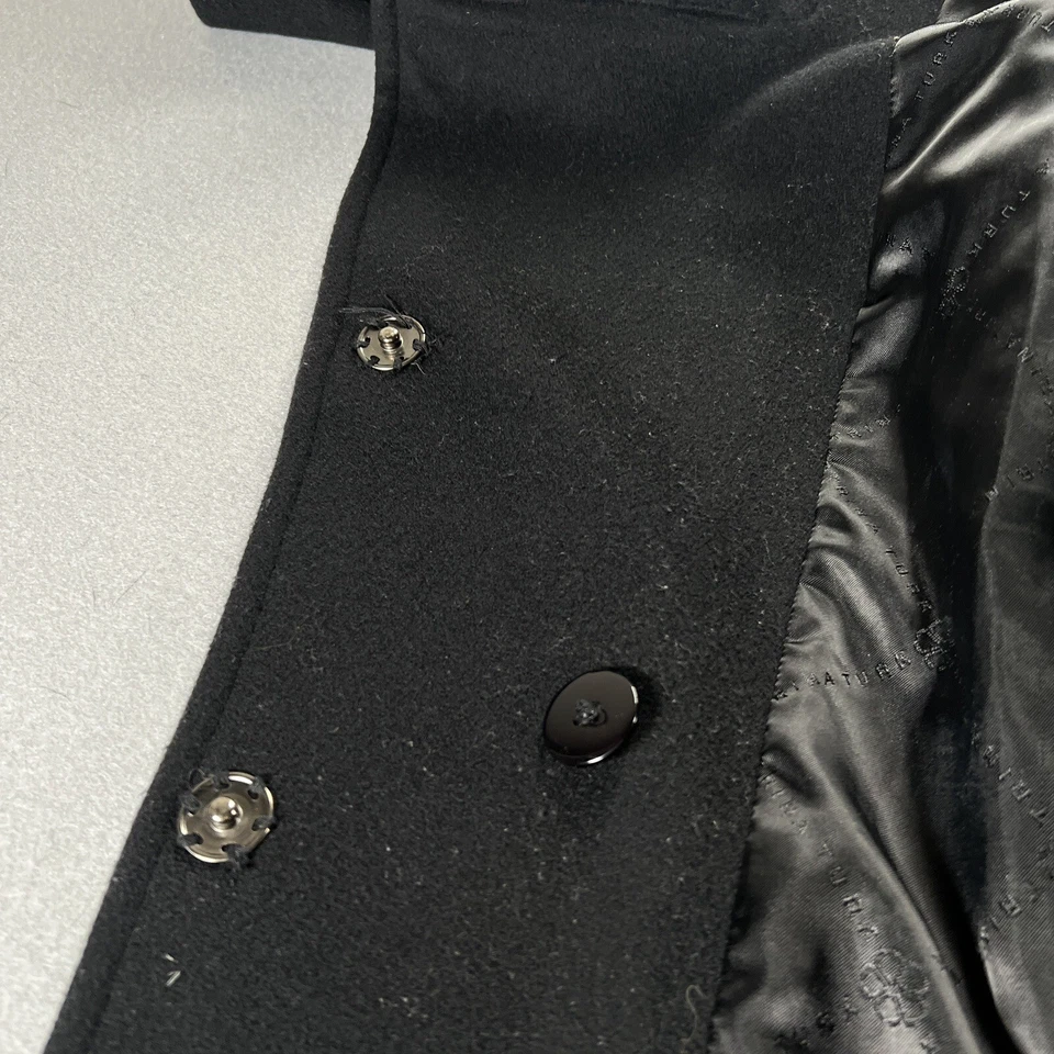 Trina Turk гороха пальто женщин 4 черный ягненка шерсти двубортный насмешливый шеи траншея - Изображение 4 из 4