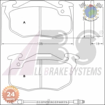 Xe40abs Jeu 4 Plaquettes Frein Avant Pour Peugeot 205 Camionnette Essence 1983>1 - Photo 2/4