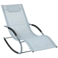 Zero Gravity Rocking Chair Outdoor Chaise Lounge Recliner Rocker for Patio Deck