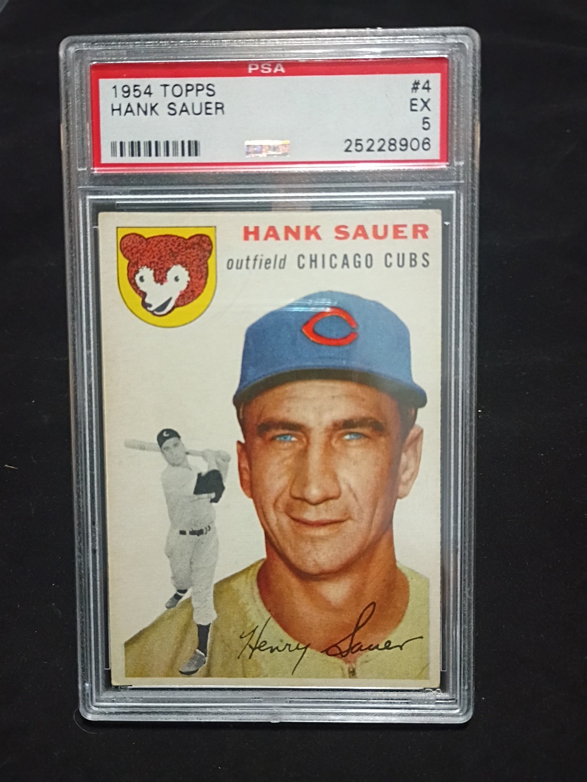 1954 Topps #4 Hank Sauer PSA 5 EX 