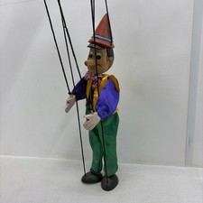 Vintage CARVED WOOD Painted WOODEN MARIONETTE PUPPET PINOCCHIO