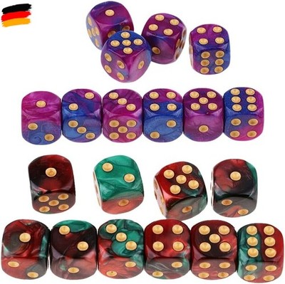 Yourandoll 20 STÜCKE Polyedrische Würfel D6 Würfel 16mm Acryl Dice Spielwürfel f