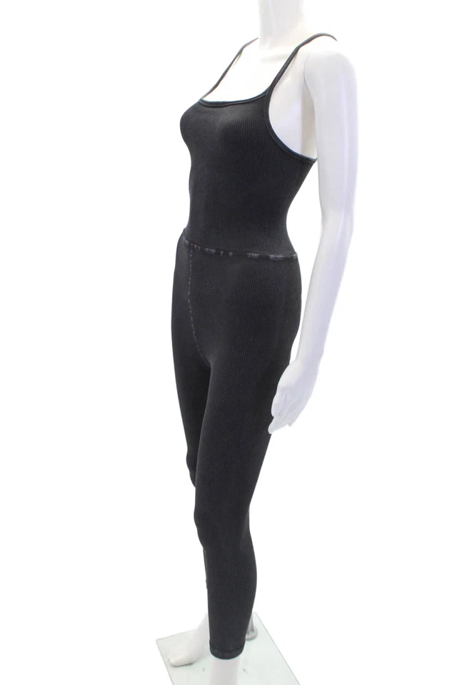 Mono deportivo acanalado con cuello cuadrado negro talla M/L FP Movement para mujer Foto 2 de 4